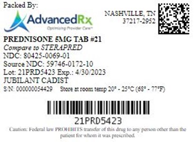 Prednisone 5mg Tab Qty 21 Ndc 80425 0069